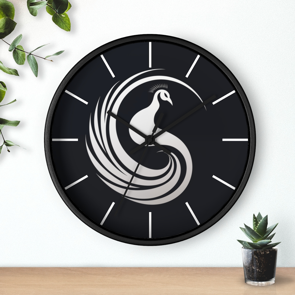 Eyes of the Peacock Stoic Wall Clock: Timeless Wisdom, Resilient Elegance - Image 3