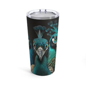 Eyes of the Peacock Stoic 20oz Tumbler: Sip Resilience, Embrace Wisdom